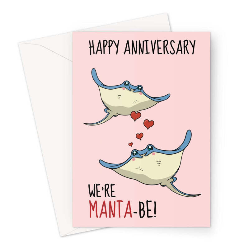 Cute Anniversary Card - We're Meant To Be Manta Ray - A5 Portrait - 1 Card