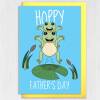 Hoppy Father’s Day funny frog, frogs, toad Father’s Day card for Dad, Father, Daddy, Papa from son, daughter or child (Size A6/A5/A4) - A6: Single card