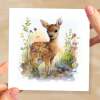 Notelet Card of a Deer For Anyone Any Occasion Card For Her or For Him Card For Birthday or Easter Card Thank You Card - Square (6x6) / Blank Message