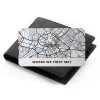 Metal wallet card with map & caption. Christmas gift for boyfriend. Personalised anniversary gifts for him Valentine's Day keepsake - Colour Image - Single Photo Card