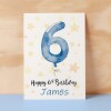 Personalised 6th Birthday Card For Boy Custom Name Card For Boy Sixth Birthday Card For Child Birthday Card for Boy Custom 6th Birthday - Small (4x6) / Blank Message