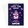 Happy Birthday Card - Anime & Manga Video Gamer Girl - A5 Greeting Card - A5 Portrait - 1 Card