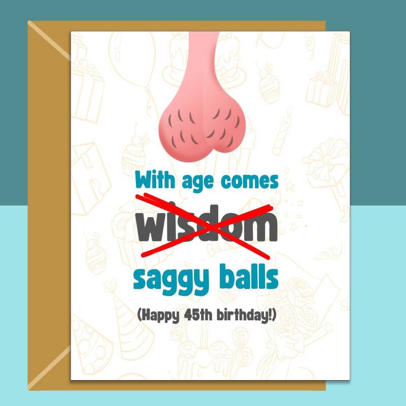 Funny 45th Birthday Card - Personalised inside if required - For Him - Perfect greetings card for someone turning 45 years old - Blank inside - Small