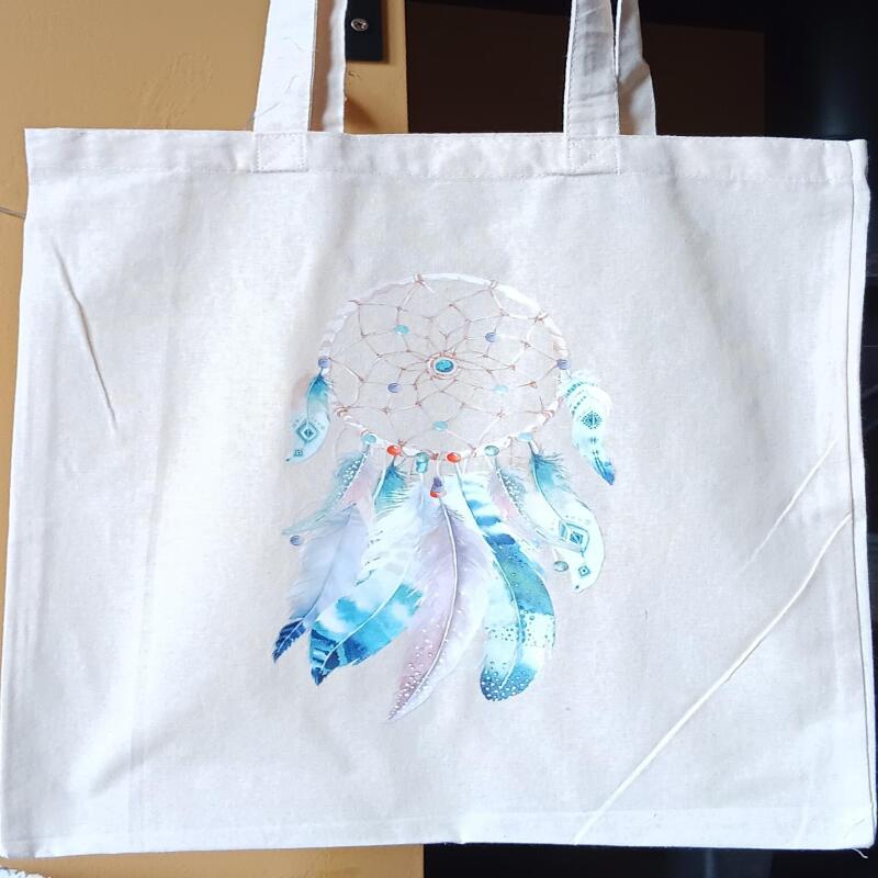 Blue Feather Mandala Bag