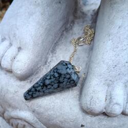 Snowflake Obsidian Pendulum 