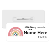 #hello my name is... Name Badge - Cute Boho Rainbow