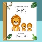 Father's Day Card - From kids - Personalised - Cute - To Dad Card - Daddy - Fathers Day