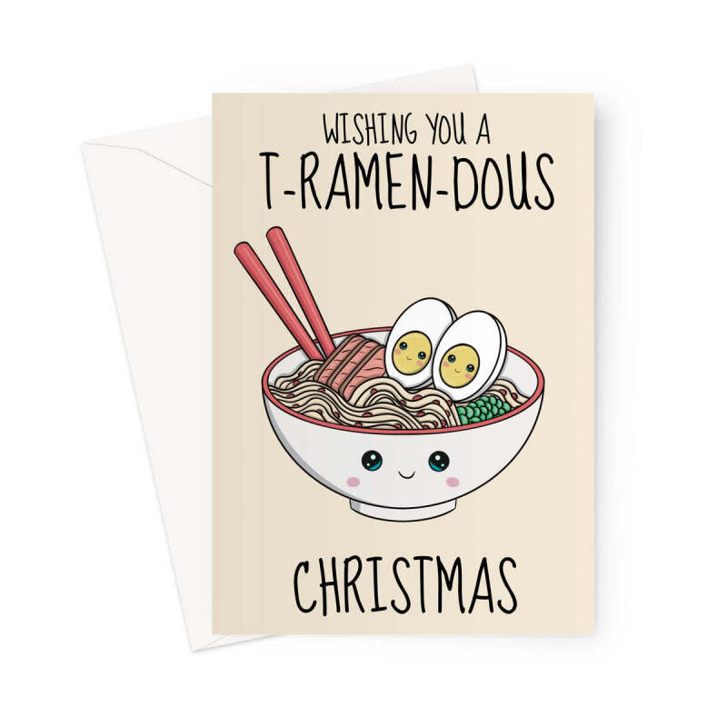 Cute Ramen Christmas Card - A5 Portrait - 1 Card