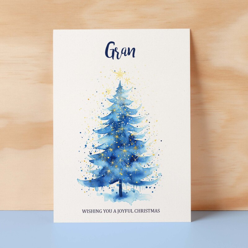 Christmas Card For Gran Card For Her Xmas Card for Gran Luxury Card For Gran Christmas Card for Loved One Gran Card Christmas Tree Card - Large (5x7) / Blank Message