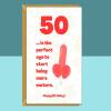 Funny 50th Birthday Card - Cheeky Card for Someone Turning 50 years old - For Him or For Her - Can be personalised inside - Large or Small - Blank inside - Large