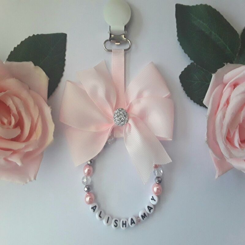 Personalised Pram Charm,Light pink pram charm,New Baby girl gift,Shower gift - No bag