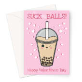 Funny Boba Tea Valentine’s Day Card – Cheeky and Cute for Bubble Tea Lovers