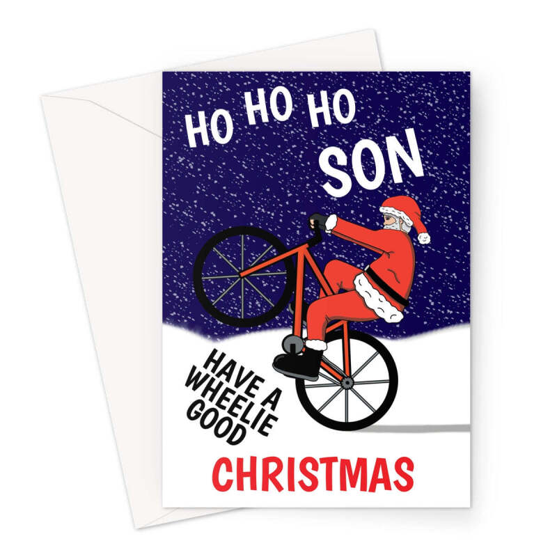 Cycling Christmas Card For Son - A5 Portrait - 1 Card