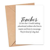 Thank You Teacher Card - Teacher Definition