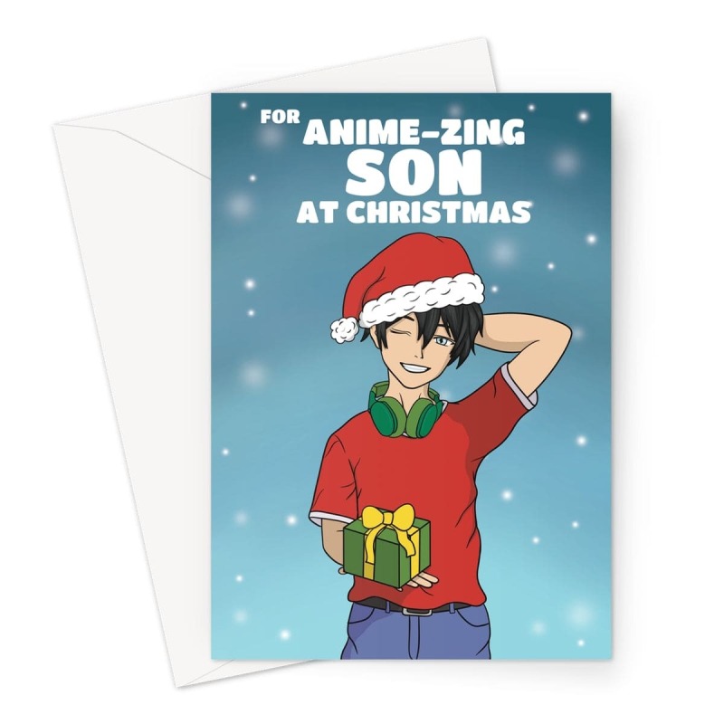 Christmas Anime Card For Son - A5 Portrait - 1 Card