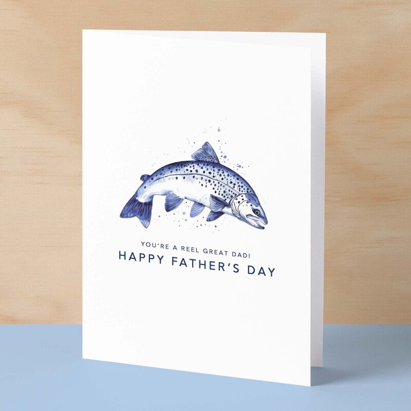 Father's Day Card For Fishing Enthusiasts Simple Father's Day Card You're A Reel Catch Father's Day Gift For Fisherman - Small (4x6) / Blank Message