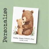 Personalised Father's Day Card For Daddy Cute Bear and Cub Illustration Father's Day Card For Dad Father's Day Gift From Child