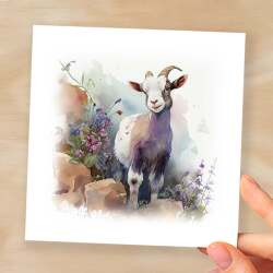 Notelet Card of a Sheep For Anyone Any Occasion Card For Her or For Him Card For Birthday or Easter Card Thank You Card - Square (6x6) / Blank Message