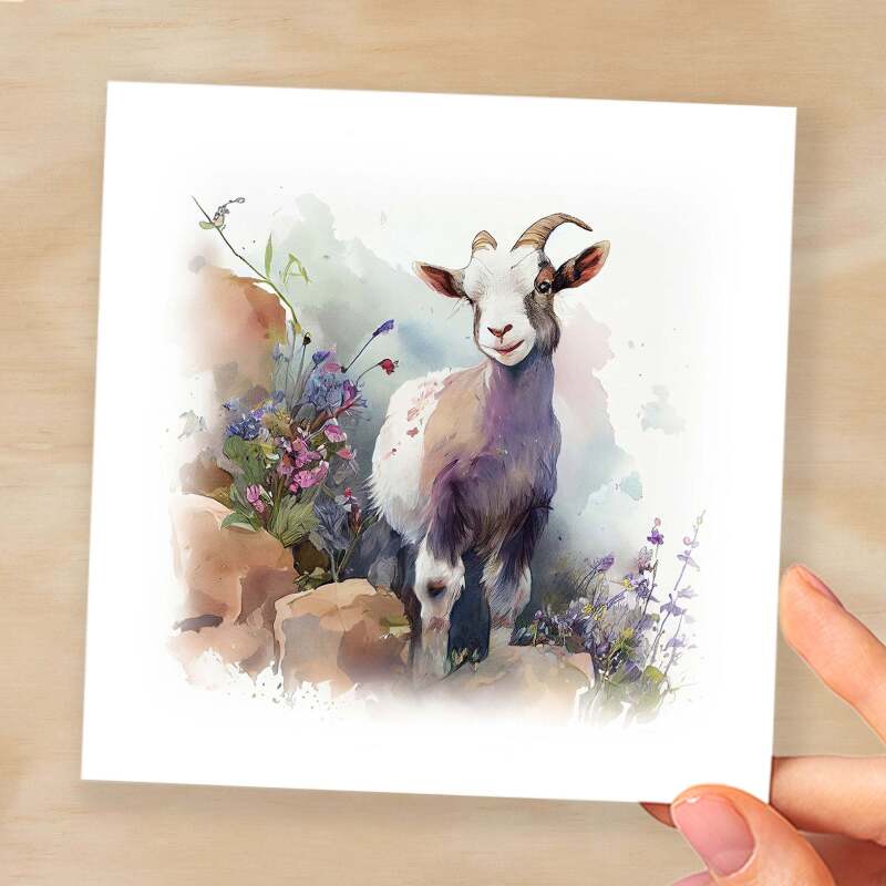 Notelet Card of a Sheep For Anyone Any Occasion Card For Her or For Him Card For Birthday or Easter Card Thank You Card - Square (6x6) / Blank Message