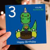 Dinosaur you're roarsome personalised with relation and age birthday for ages 1-6 child, boy, girl, relation (Size A6/A5/A4/Square 6x6")