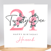 Personalised 21st Birthday Card For Daughter, Personalised Birthday Card For Her, 21st Birthday Card, 21st Birthday Gift For Sister, Friend