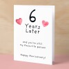 6th Wedding Anniversary Card For Wife Anniversary Card for Husband 6 Year Anniversary Card For Boyfriend or Girlfriend Sixth Anniversary - Large (5x7) / Blank Message