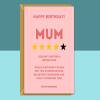 Funny Mum Birthday Card - 4 Stars - Best Mum - Sarcastic - 40th, 50th, 60th and more. For her - Personalised if required. - Blank inside - Regular