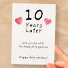 10th Wedding Anniversary Card For Wife Anniversary Card for Husband 10 Year Anniversary Card For Boyfriend or Girlfriend  10 Year Anniversary Card - Large (5x7) / Blank Message