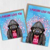 I pugging love you pug in clothes anniversary card for wife, husband, girlfriend, boyfriend, partner (Animalyser) Size A6/A5/A4/Square 6x6" - A6: Single card