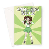 Cute Anime Girl Greeting Card For A Niece