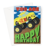 3 Year Old Monster Truck Birthday Card