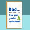 Funny Father's Day Card - For Dad - Personalised inside - Ideal cute card for Fathers Day - Large - Blank inside