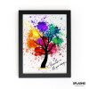 RAINBOW TREE Splatter Art Print, High Gloss Print, Splash Art, Home Decor, Romantic Art, Floral Prints Custom Art Work - A6