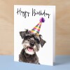 Birthday Card For Her Card For Friend Mum or Sister Birthday Card For Him Brother Dad Happy Birthday Card of Schnauzer Dog Fun Birthday Card - Small (4x6) / Blank Message