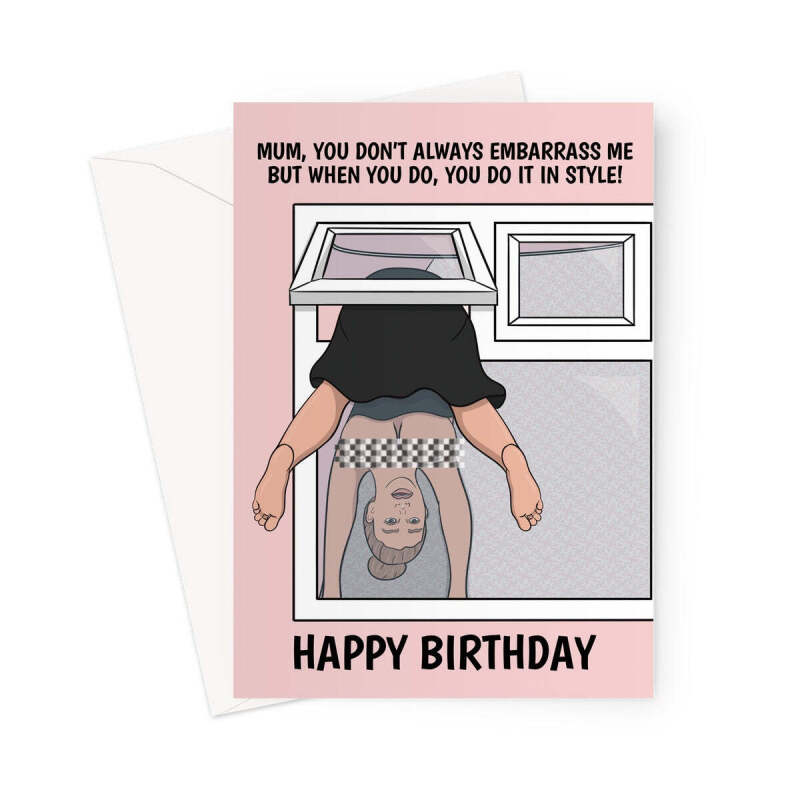 Funny Birthday Card For Embarrassing Mum Greeting Card - A5 Portrait - 1 Card