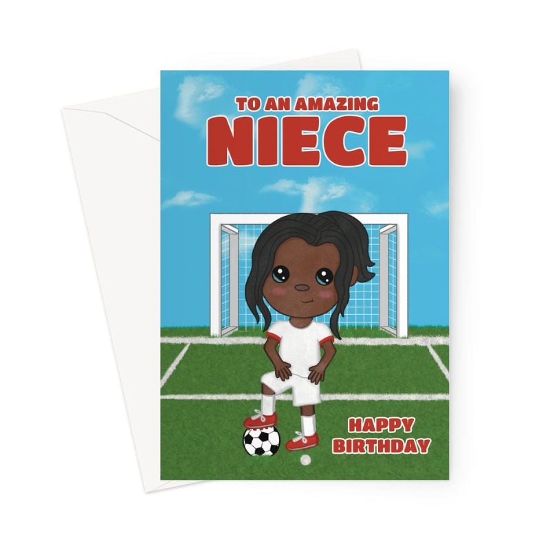 Niece Football Birthday Card - A5 Portrait - 1 Card