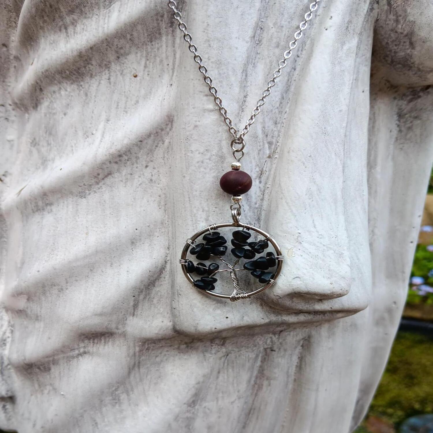 Mookaite and Black Obsidian Necklace - Calming