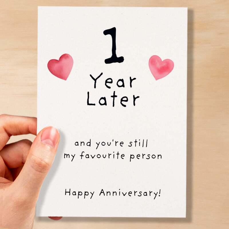 1st Wedding Anniversary Card For Wife Anniversary Card for Husband Anniversary Card For Boyfriend or Girlfriend First Anniversary Gift - Large (5x7) / Blank Message