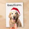 Christmas Card For Him or Her Christmas Card With A Dog Golden Retriever Dog Christmas Card For Anyone Friend Fun Christmas Card of a Dog - Small (4x6) / Blank Message