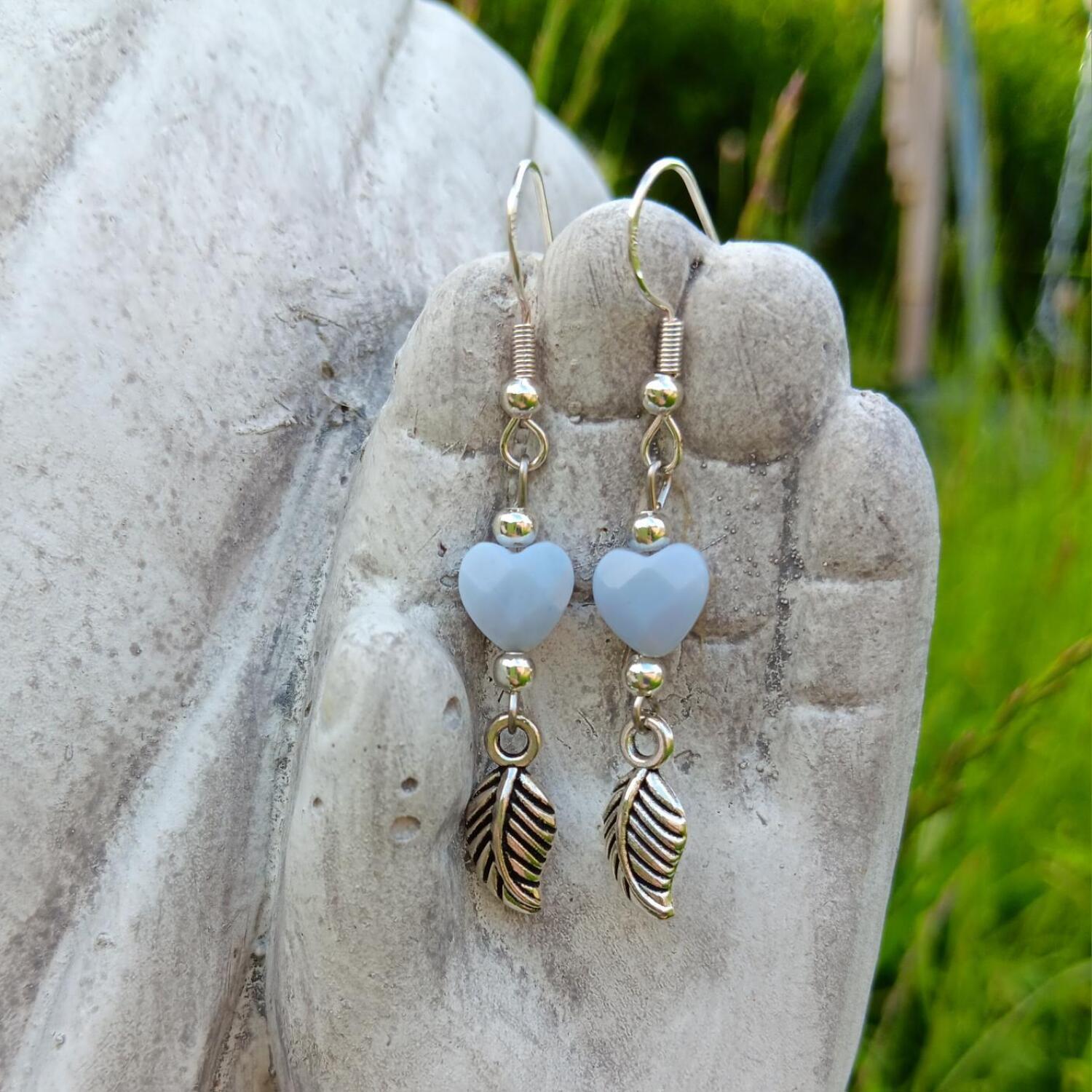 Blue Lace Agate Earrings - Calm