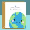 Personalised New Baby Boy Card - For Him - Welcome to the World - Customised Card - Blank inside - Small