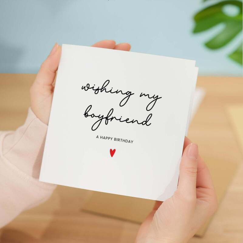 Boyfriend Birthday Card For Him, Special Boyfriend Birthday Card, Birthday Gift For Boyfriend, Boyfriend Birthday Gift, From Girlfriend - Square (5.5x5.5) / Blank Inside
