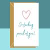 Proud of You Card | Congratulations Card | Well Done Card - for him or for her, ideal cute card for friend, brother, sister, mum or dad - Large - Blank Inside