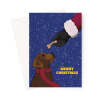 Chocolate Labrador Dog Christmas Card - A5 Portrait - 1 Card