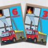 Fire engine, fire truck, fire fighters, firemen children's, child's, kid's any age birthday card, 5th, 6th, 7th, 8th, 9th (Size A6/A5/A4) - A6: Single card