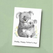 Father's Day Card For Daddy Cute Koala and Joey Illustration Father's Day Card For Dad Father's Day Gift From Child