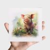 Notelet Card of a Pig For Anyone Any Occasion Card For Her or For Him Card For Birthday or Easter Card Thank You Card - Square (6x6) / Blank Message