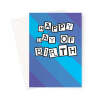 Happy Day Of Birth - Blue Birthday Card - A5 Portrait - 1 Card