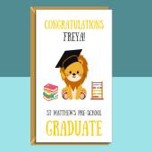 Pre-School Graduation Card Personalised for Son, Daughter, Nephew, Niece, Grandson, Granddaughter