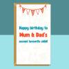 Funny Brother or Sister Birthday Card - Personalised - Cheeky Birthday Card for Brother or Sister - Blank inside - Small